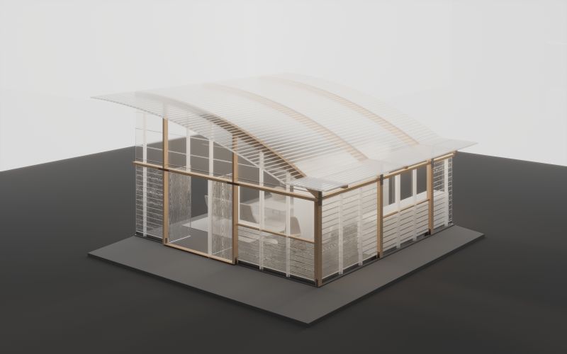 Eames Modular House Model <br>Architecture: <a target='_blank' href='https://www.eamesoffice.com/modular-house/'>Charles & Ray Eames </a>